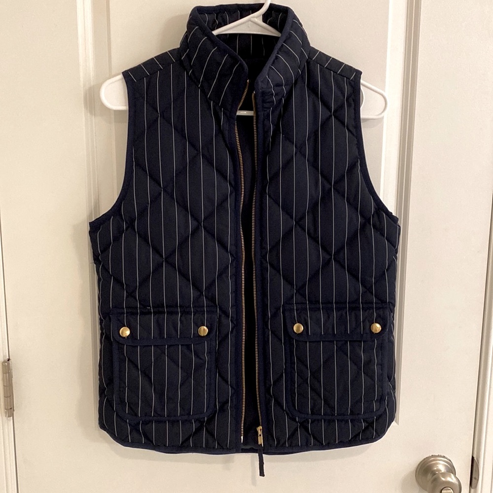 J Crew Navy Striped Vest